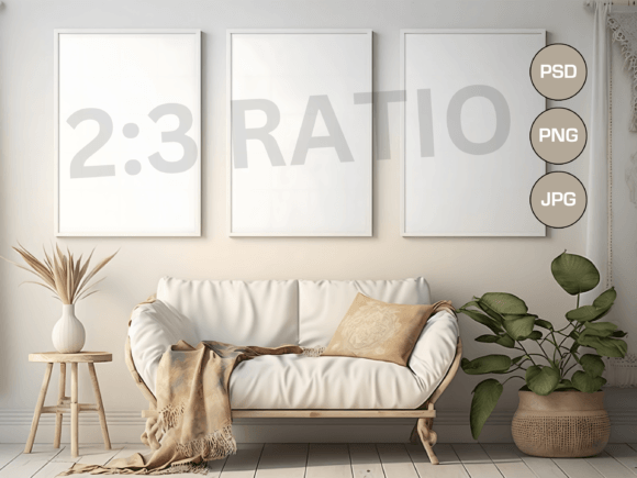 Download Set of 3 Mockup Frames, Boho Style, PSD - Premium Resources