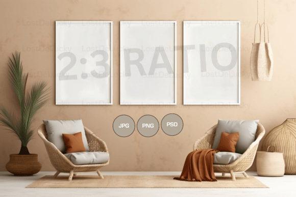 Download Boho Mockups Set of 3, Frame Mockup, PSD - Premium Resources